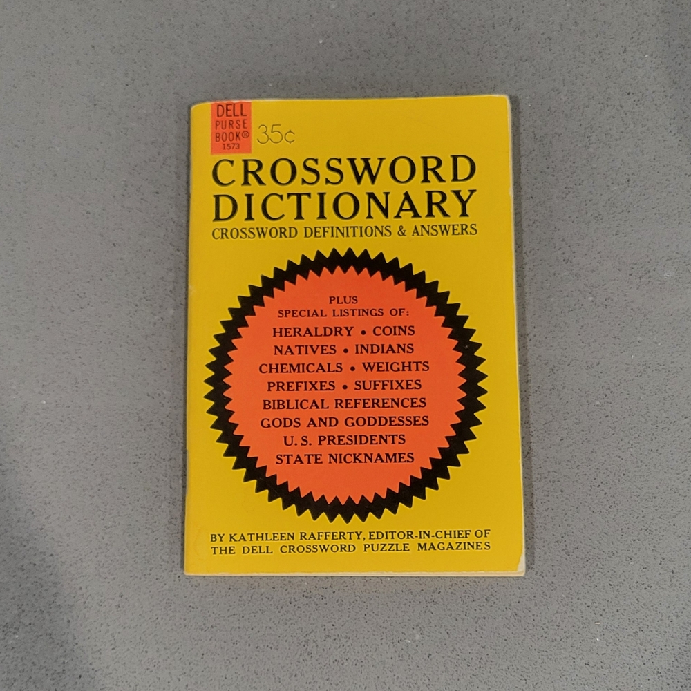 Vintage Dell Purse Book From 1965 / Yellow Crossword Dictionary